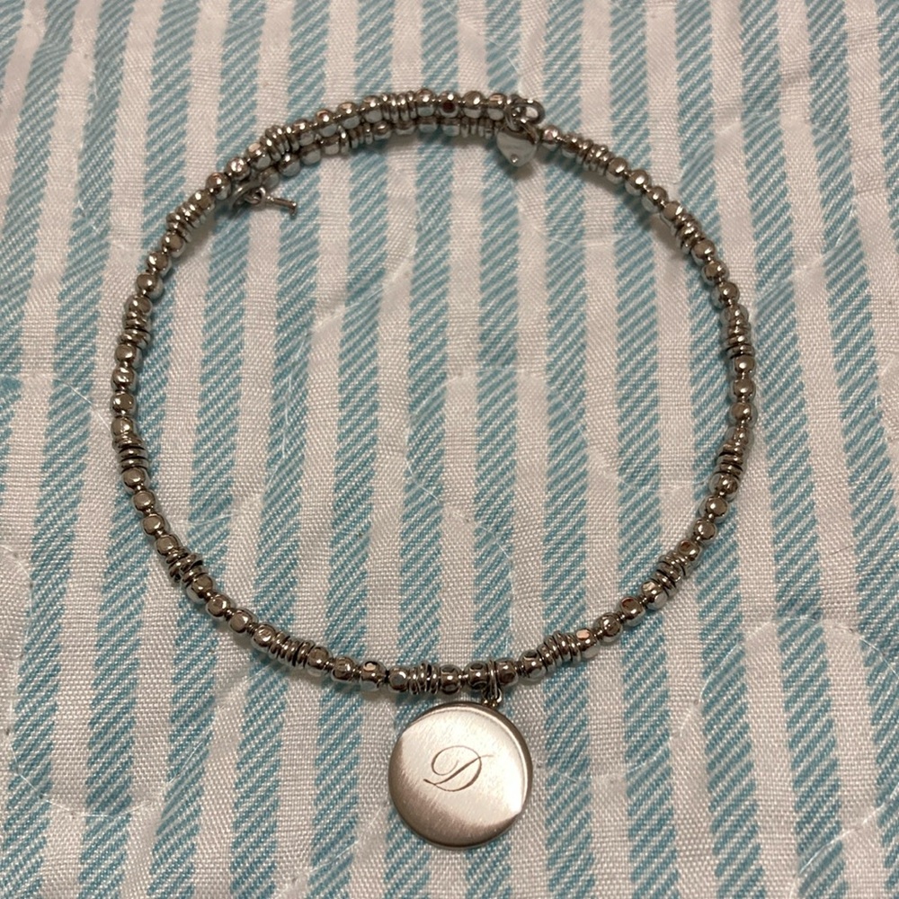 Silver “D” initial bracelet